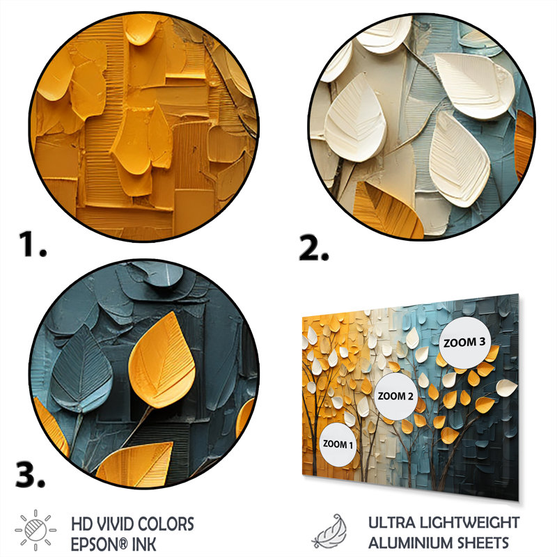 Red Barrel Studio?? Forest Yellow Wood Collage IV Modern Metal Wall